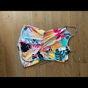 Tropical Adidas shoulder tie romper, size M